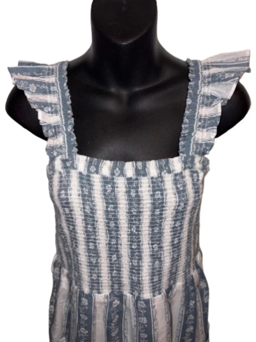 J. Crew white seaside printed smocked midi Dress size XS